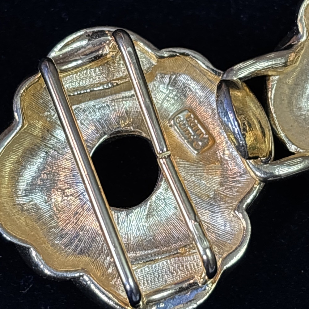 Vintage Dottie‎ Smith Gold Tone Love Knot Belt Buckle Double Swirl Signed - Picture 6 of 10